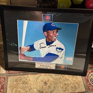 Chicago Cubs Ernie banks autographed 8x10 photo matted